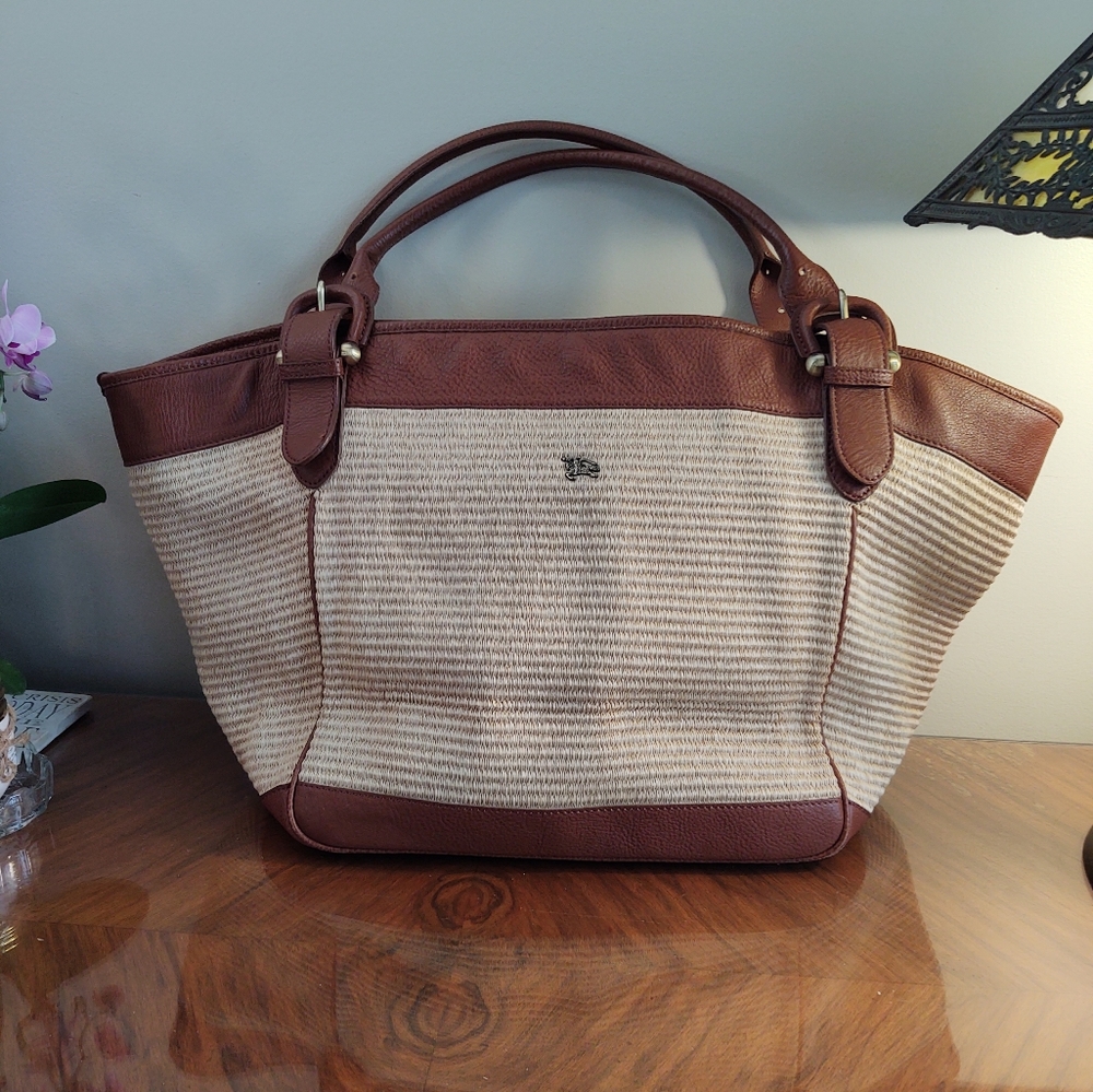 Burberry Brown and Cream Tote Bag